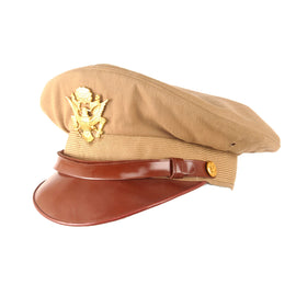 Original U.S. WWII Summerweight Tan Crusher Cap by Philadelphia Maker