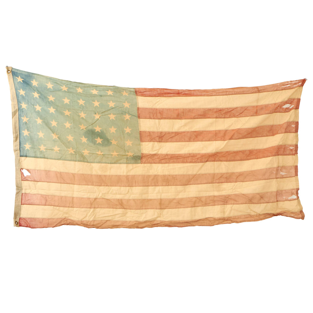 Original U.S. WWII 48 Star Cotton Flag - 31 x 56” Original Items
