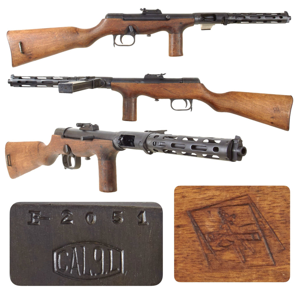 Original German Pre-WWII ERMA EMP Display Sub Machine Gun with Spanish Civil Guard Marked Stock and Magazine - Serial E-2051 Original Items