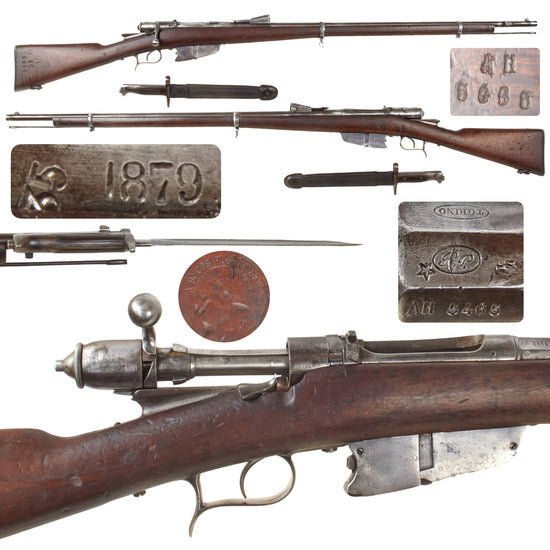 Original Italian Vetterli M1870/87/15 Infantry Rifle by Torino Serial AH 5465 Converted to 6.5mm with Cut Down Bayonet - Dated 1879 Original Items