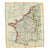 Original British WWII RAF Silk Double-Sided Escape Map of Germany & France - Air Ministry No. 7329 & 7330 - 15 x 18” Original Items