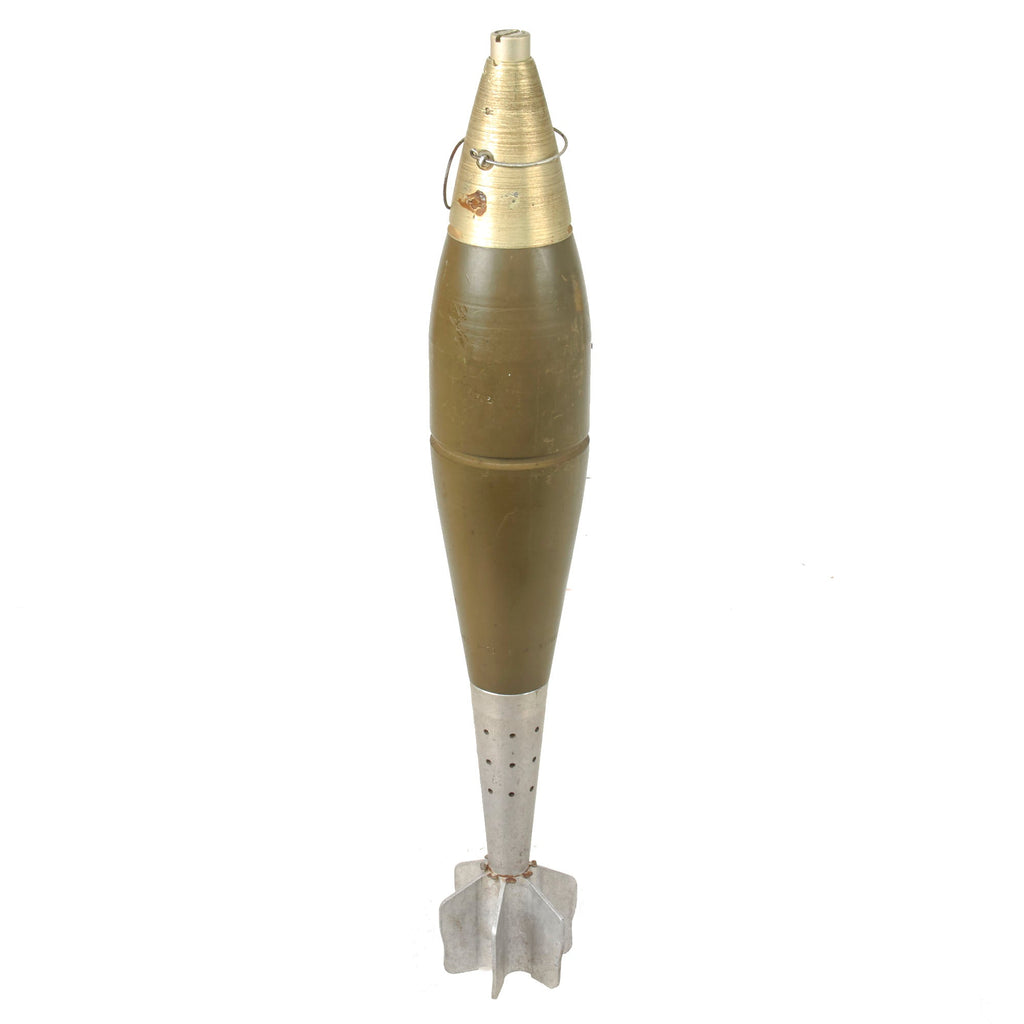 Original U.S. Vietnam War Inert M374A1 HE 81mm Mortar Round with M524A6 Fuze - Dated 1973 Original Items