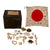Original U.S. WWII Send-Home Box with Japanese Good Luck Flag & Seashell Collection from Corporal George D. Hanaway, 29th General Hospital - Page of Flag Translations Original Items
