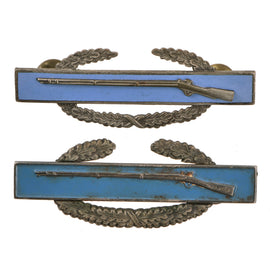 Original U.S. WWII Japanese-Made Combat Infantry Badge & Two-Piece Sterling Combat Infantry Badge - CIB - Two Items