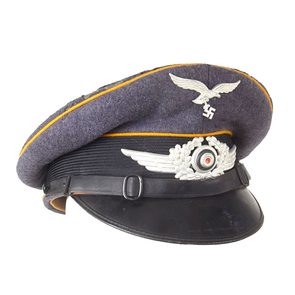 Original German WWII Luftwaffe 1938 Dated Flight Branch EM/NCO Schirmmütze Visor Crush Cap - size 56cm Original Items