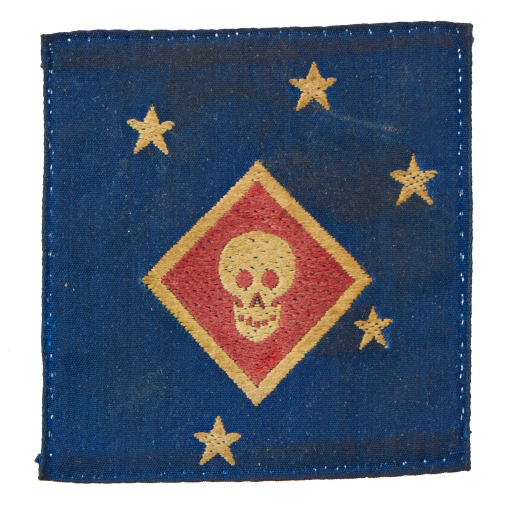 Original U.S. WWII USMC Raider Australian-Made Bevo-Woven Square Shoulder Patch Original Items