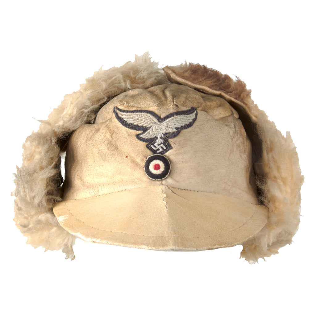 Original German WWII Eastern Front Luftwaffe M43 Pelzmütze Winter Sheepskin Fur Field Cap Original Items