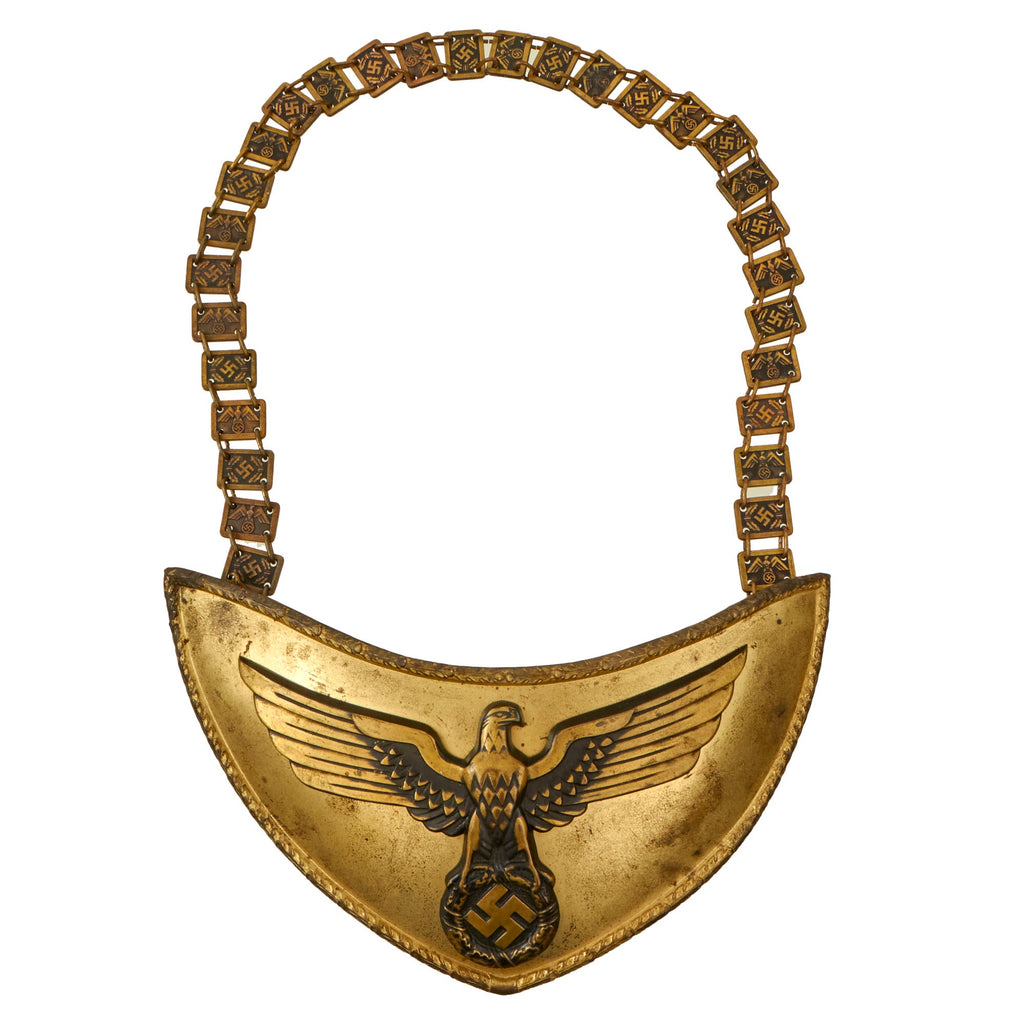 Original German WWII SA Political Leader Gorget with Chain by Frank & Reif of Stuttgart - RZM M1/102 Original Items
