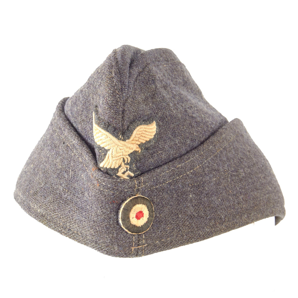 Original German WWII Luftwaffe EM-NCO Wool M38 Overseas Cap in size 57 1/2 - Schiffchen Original Items
