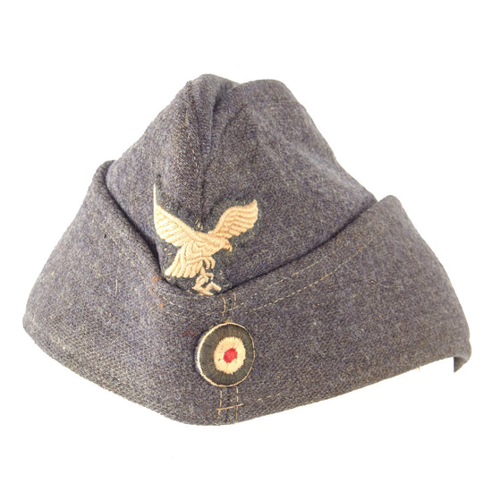 Original German WWII Luftwaffe EM-NCO Wool M38 Overseas Cap in size 57 1/2 - Schiffchen Original Items