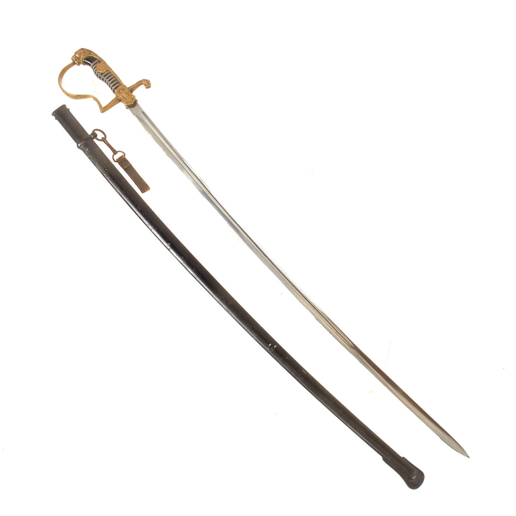Original German WWII Army Officer Lion Head Sword by Max Weyersberg with Scabbard - WMW Waffen Original Items