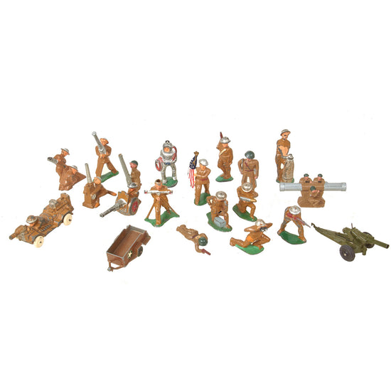 Original U.S. WWI & WWII Collection of Metal Toy Soldiers - Lot of 20 Barclay Manoil Toys Original Items
