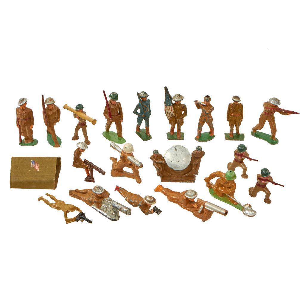 Original U.S. WWI & WWII Collection of Metal Toys - Lot of 19 Barclay Manoil Toys Original Items