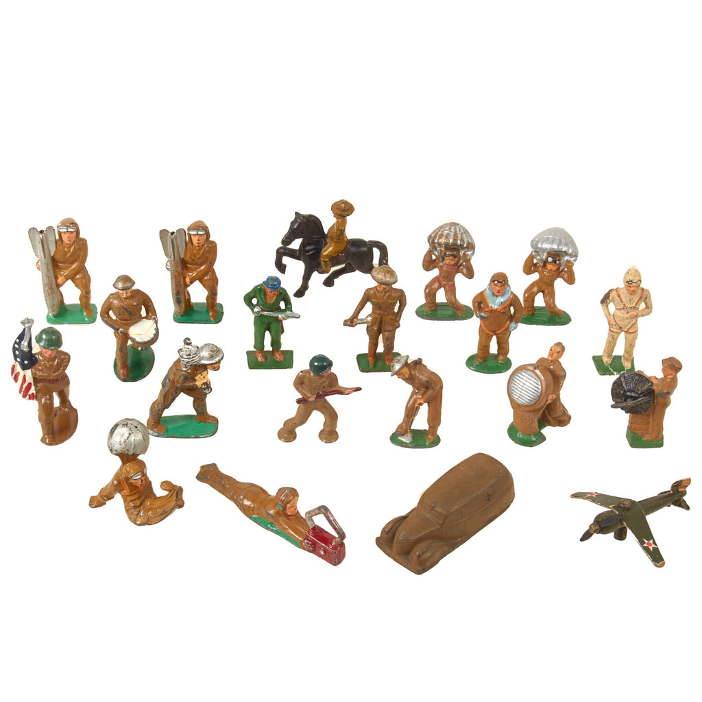 Original U.S. WWI & WWII Collection of Metal Toy Soldiers - Lot of 20 Barclay Manoil Toys Original Items