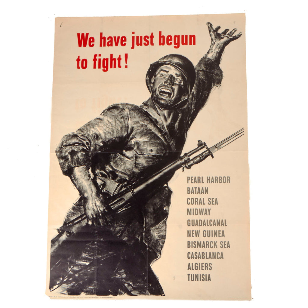 Original U.S. WWII Propaganda Poster - “We Have Just Begun to Fight!” by Norman Rockwell - 28½ x 40” Original Items