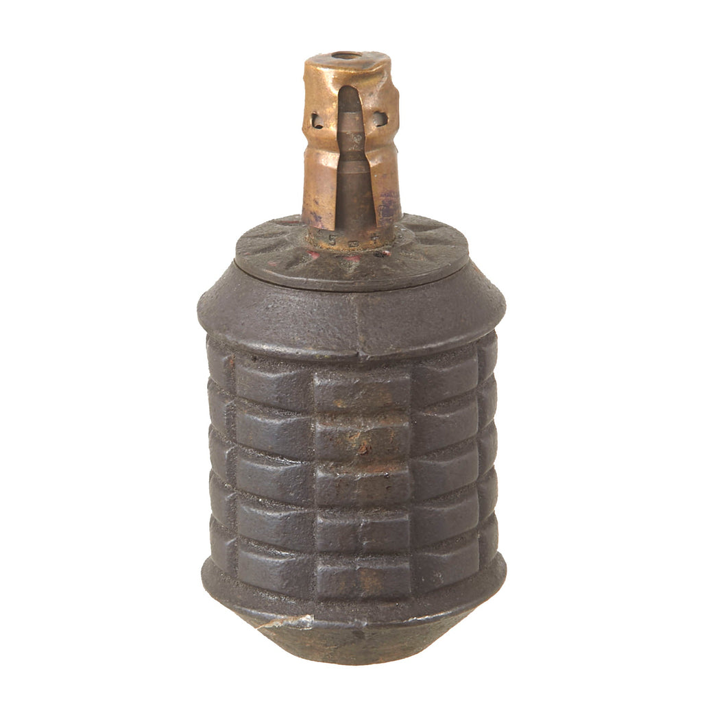 Original Japanese WWII Type 97 Inert Fragmentation Hand Grenade with Fuse Dated 1939 Original Items