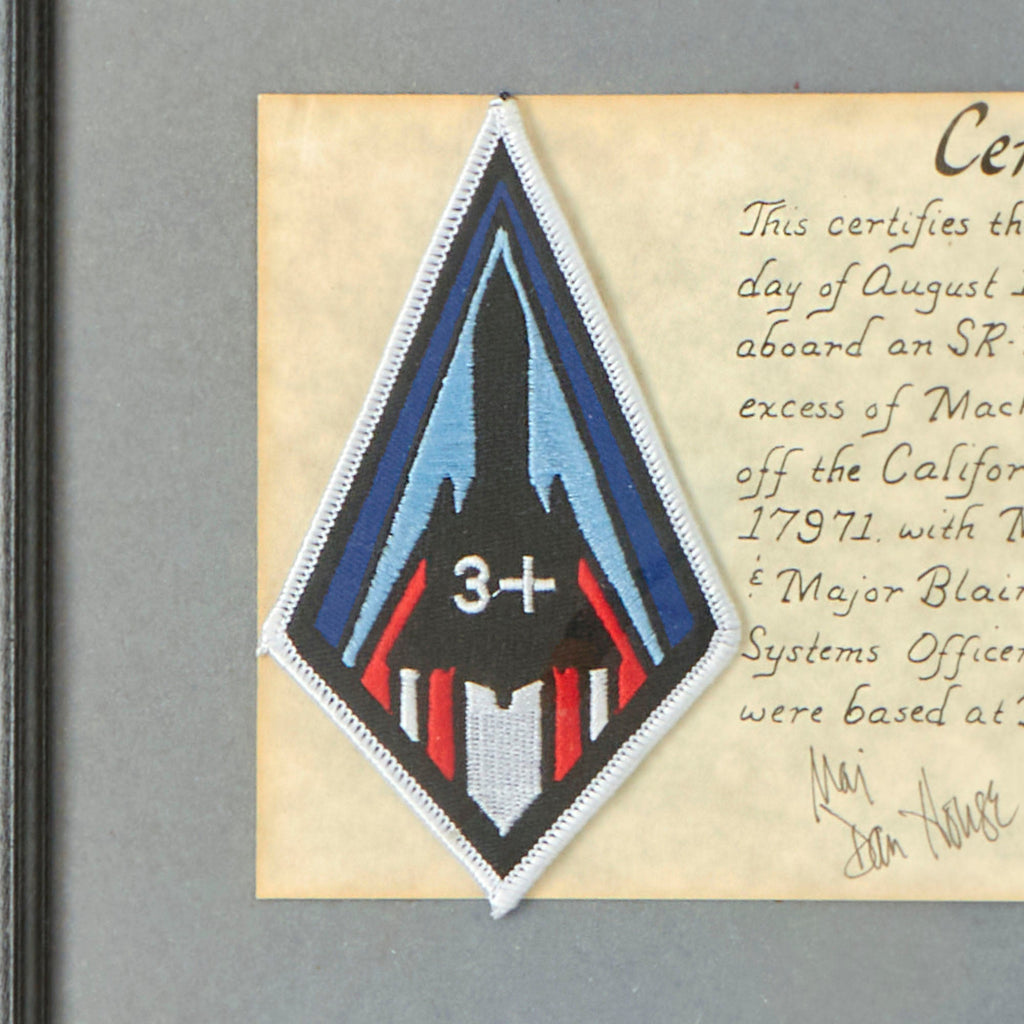 Original U.S. Framed SR-71 Blackbird Patch Flown at Speed in Excess of ...