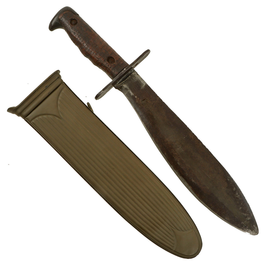 Original U.S. WWI Model 1917 Bolo Knife by Plumb St. Louis with Rare Steel Scabbard by L.F.&C dated 1918 Original Items