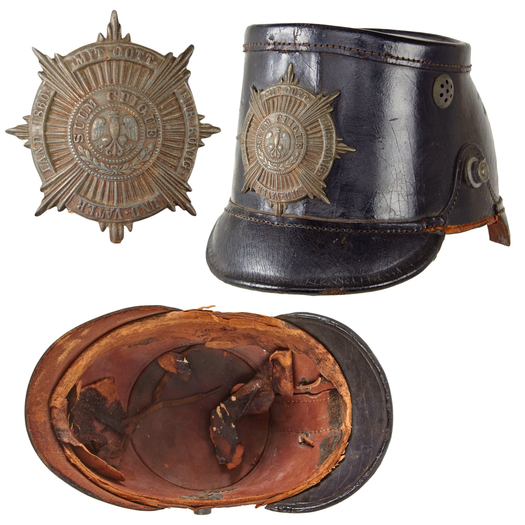 Original Imperial German WWI Prussian Guard M1895 Enlisted Tschako