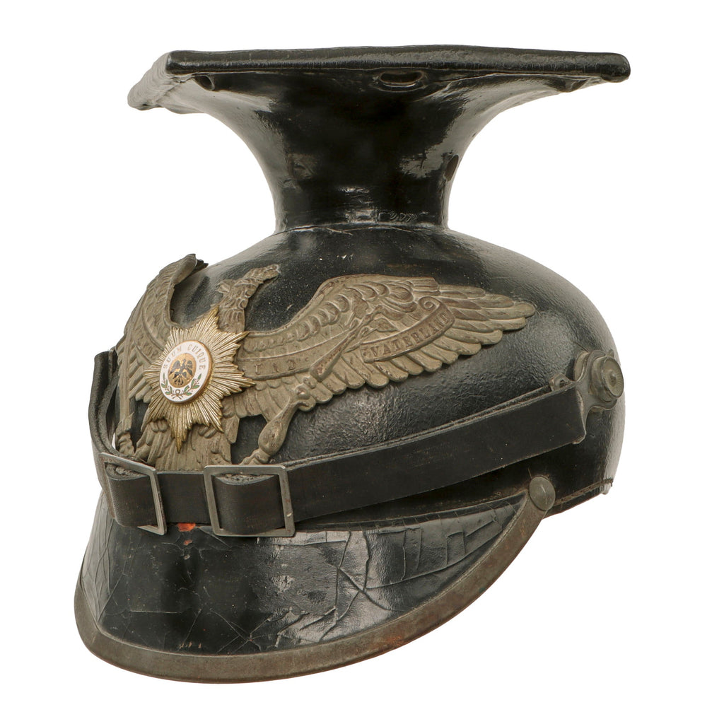 Original Imperial German WWI Prussian M1915 Other Ranks Garde Ulanen Tschapka with Reproduction Chinstrap & Cockade Original Items