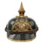 Original German WWI Bavarian Model 1914 Tin Plate Pickelhaube Helmet Repainted with Brass Components Polished & Lacquered - Eisenblech Ersatz-Helme - Likely Manufactured by Bing of Nurnberg Original Items