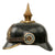 Original German WWI Bavarian Model 1914 Tin Plate Pickelhaube Helmet Repainted with Brass Components Polished & Lacquered - Eisenblech Ersatz-Helme - Likely Manufactured by Bing of Nurnberg Original Items
