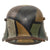 Original German WWI M16 Stahlhelm Helmet with Reproduced Panel Camouflage Paint & Original Liner - Marked Si.66 Original Items