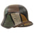 Original German WWI M16 Stahlhelm Helmet with Reproduced Panel Camouflage Paint & Original Liner - Marked Si.66 Original Items