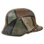 Original German WWI M16 Stahlhelm Helmet with Reproduced Panel Camouflage Paint & Original Liner - Marked Si.66 Original Items