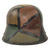 Original German WWI M16 Stahlhelm Helmet with Reproduced Panel Camouflage Paint & Original Liner - Marked Si.66 Original Items