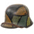 Original German WWI M16 Stahlhelm Helmet with Reproduced Panel Camouflage Paint & Original Liner - Marked Si.66 Original Items