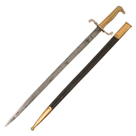 Original Imperial German WWI M-1871 Mauser "Walking Out" Parade Dress Bayonet with Etched Blade & Scabbard