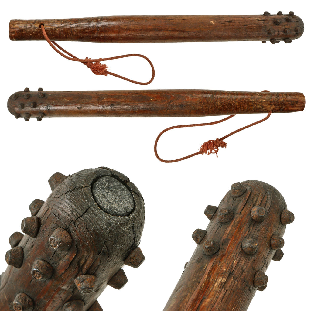 Original British WWI Lead Core Trench Raiding Club With Hobnail Studded End - Broad Arrow Marked Original Items