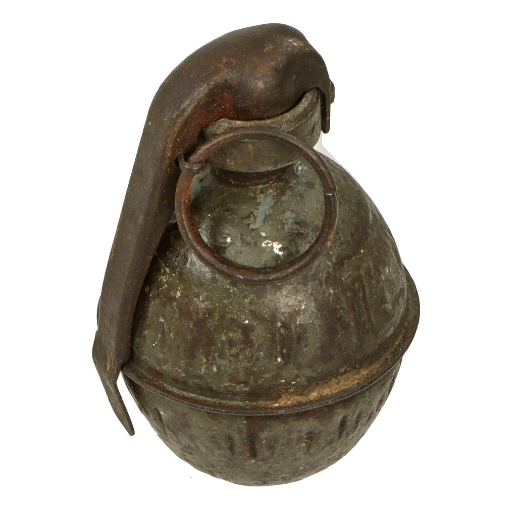 Original French WWI Model 1914 OF1 Egg Hand Grenade circa 1915 - 1917 - Inert Original Items