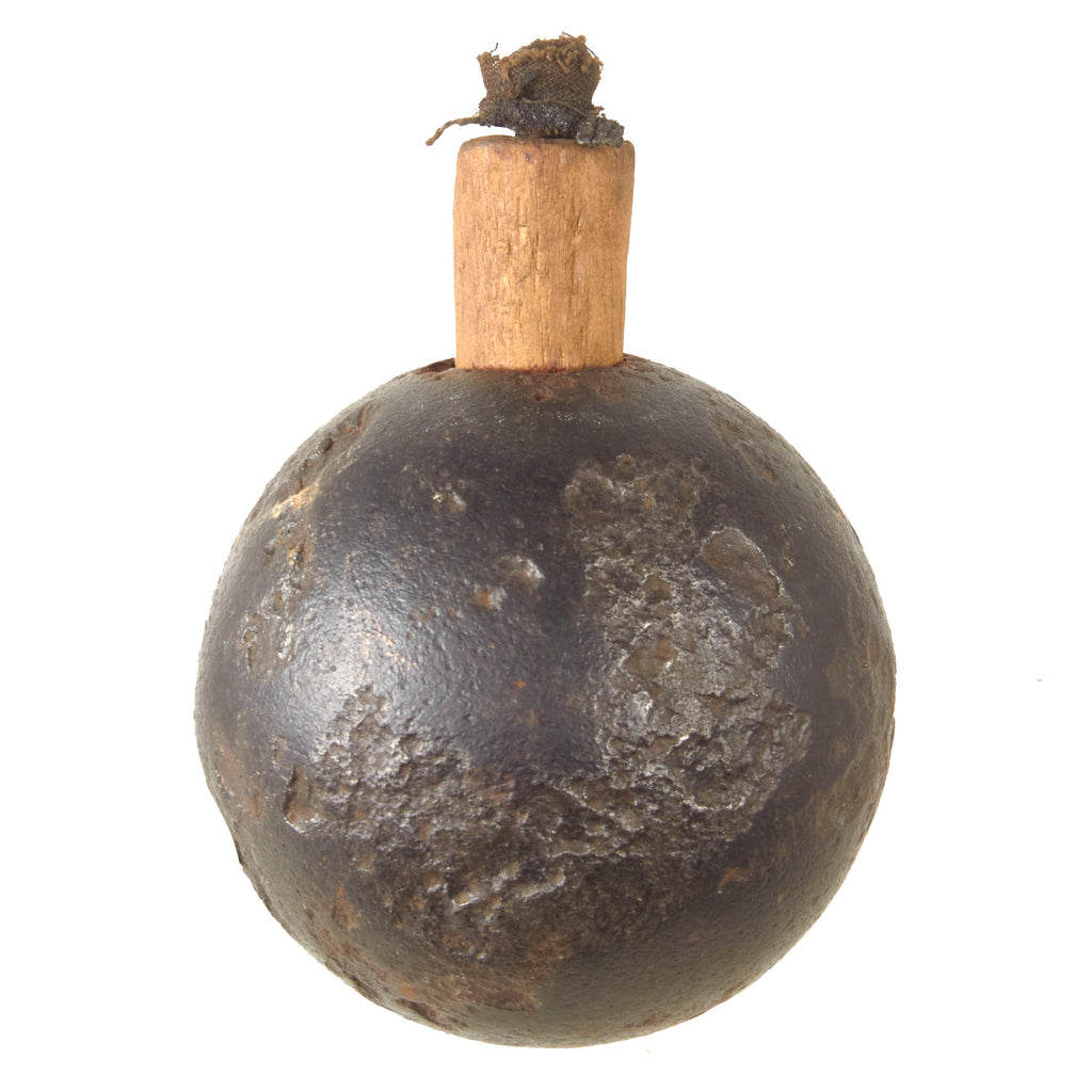 Original French WWI Model 1914 Bracelet Ball Hand Grenade with Loose Wooden Fuze - Inert Original Items