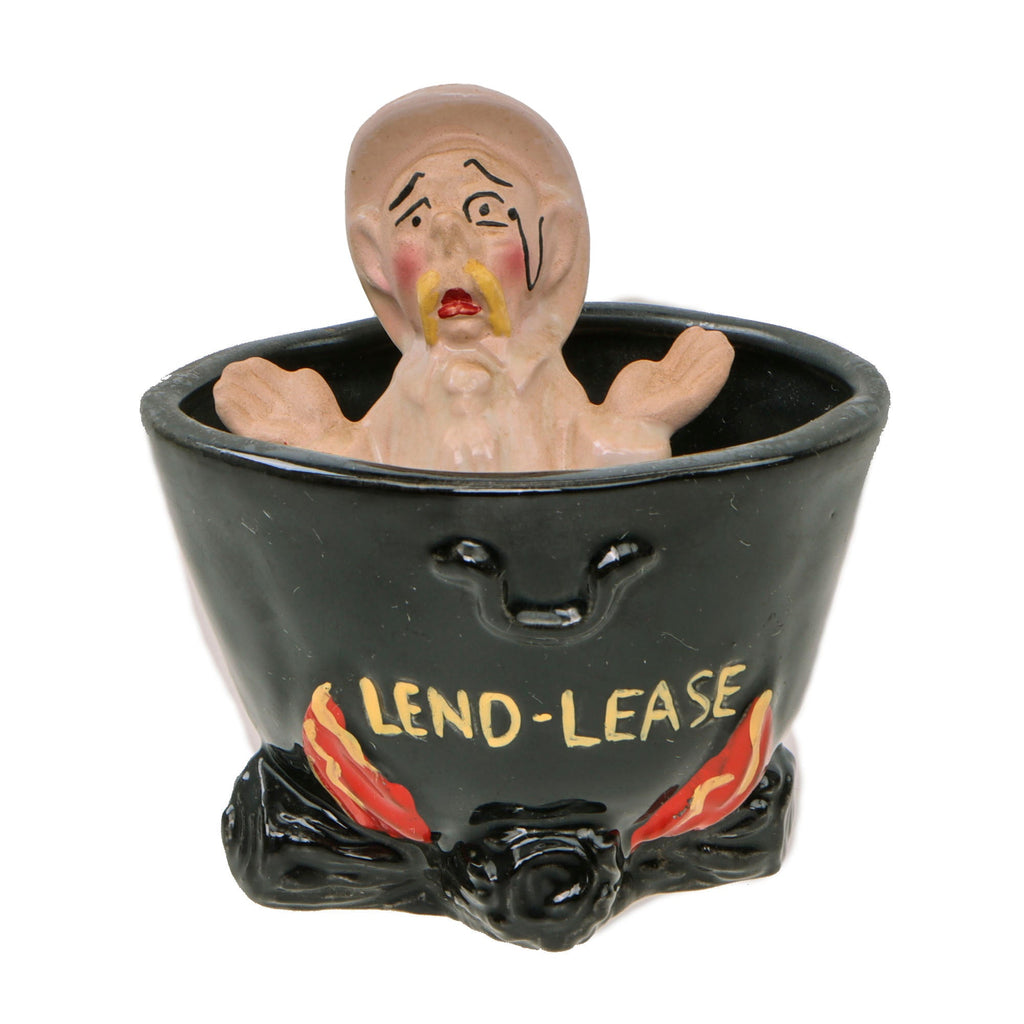 Original U.S. WWII Pre-Entry Homefront Lend-Lease Pro-Isolationist Taxpayer Stewpot Ceramic Cup Original Items
