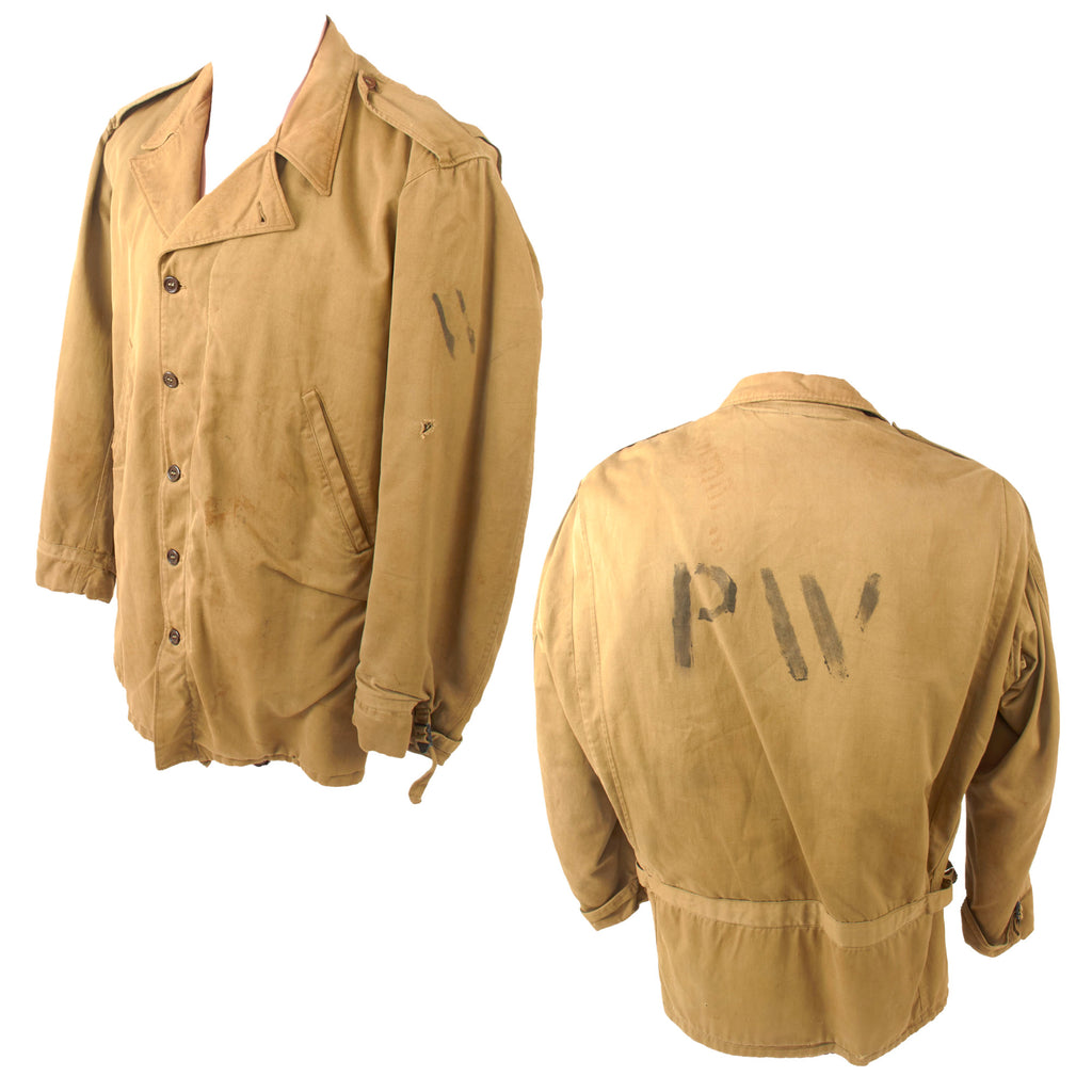 Original U.S. WWII M-1938 “Parsons” Field Jacket with Axis Prisoner of War PW Stencils Original Items