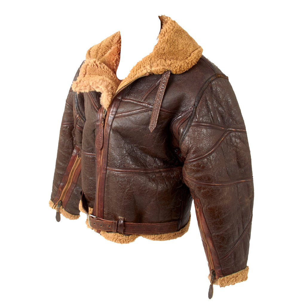Original British WWII Irvin Sheepskin Flying Jacket With Air Ministry “AM” Marked Cuff Zippers Original Items