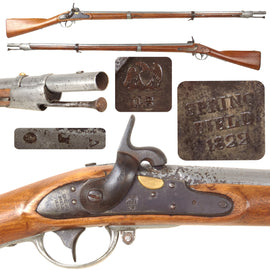 Original U.S. Springfield Model 1822 Cone in Barrel Percussion Converted Musket - Dated 1822