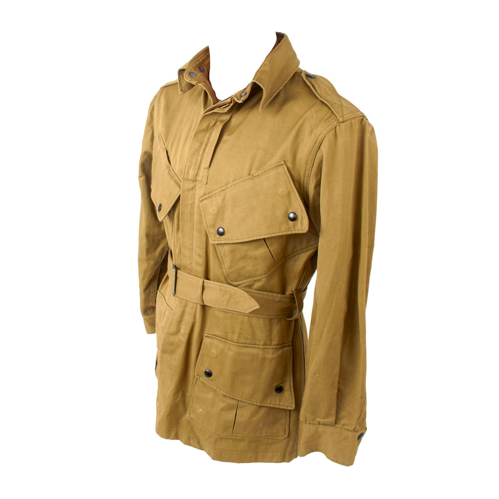 Original U.S. WWII Unissued M1942 Paratrooper Jump Jacket without Reinforcements  with Philadelphia Quartermaster Depot Tag Original Items