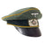 Original German WWII Heer Army Cavalry Officer Schirmmütze Visor Crush Cap with Leather Brim - Missing Sweatband Original Items