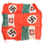 Original WWII Axis Powers German and Italian Friendship Flag with NSDAP and House of Savoy Designs, 12 1/4" x 13" Original Items