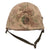 Original U.S. Korean War USMC WWII Front Seam Swivel Bale M1 Helmet with First Pattern USMC Camouflage Cover & Firestone Liner Original Items