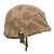 Original U.S. Korean War USMC WWII Front Seam Swivel Bale M1 Helmet with First Pattern USMC Camouflage Cover & Firestone Liner Original Items