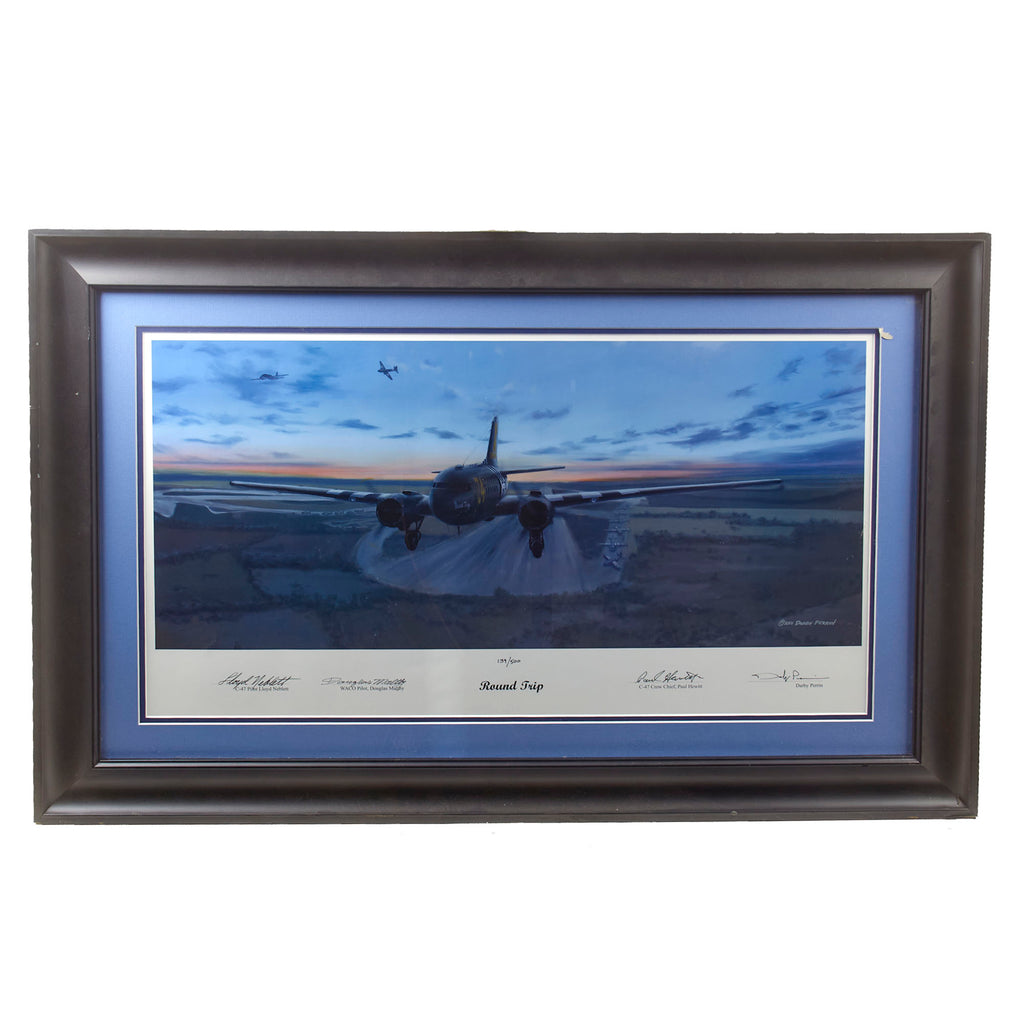 Original Signed Limited Edition Print: Framed “Round Trip” by Darby Perrin Signed by Lloyd Neblett, Paul Hewitt, & Douglas Maltby - 139/500 - 23 x 34¾”