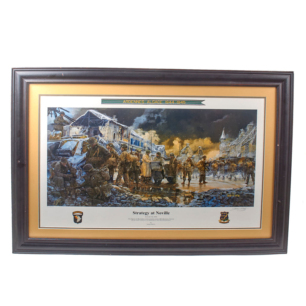 Original Signed Limited Edition Print: Framed “Strategy at Noville” by James Dietz Signed by Artist with Certificate of Authenticity - Publisher’s Proof 53/250 - 28½ x 40½”