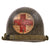 Original U.S. WWII McCord Front Seam Swivel Bale Helmet with Replicated Medic 327th Glider Infantry Airborne Markings & CAPAC Liner Original Items