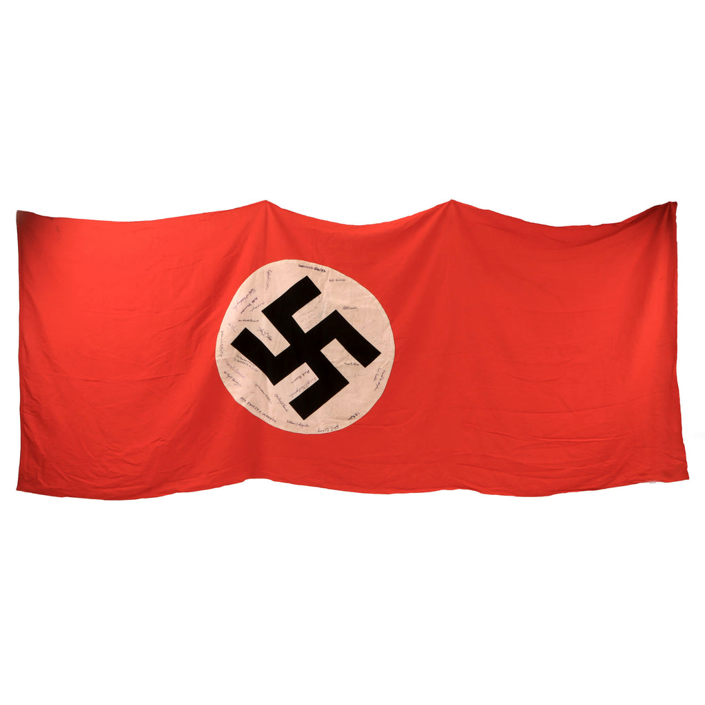 DRAFT Original German WWII USGI Captured & Signed NSDAP Double Sided Political Flag - 31" x 52" (Copy) Original Items