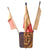 Original French Early 20th Century République Française “RF” Civic Flag Display with Three Tricolor Flags & Poles