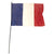 Original French Early 20th Century République Française “RF” Civic Flag Display with Three Tricolor Flags & Poles